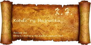 Koháry Hajnalka névjegykártya